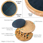 Tagliere rotondo in Bamboo con Set di coltelli