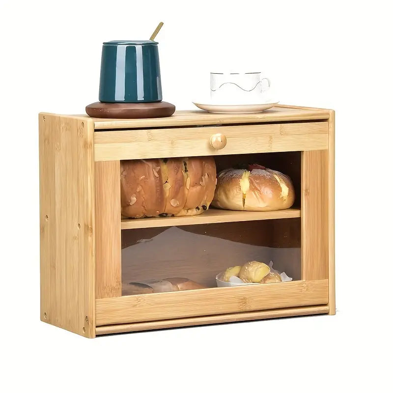 Armadietto in bamboo per dispensa e per cucina, per conservazione di prodotti da forno