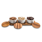 Set per Condimenti in ceramica con coperchio in Legno